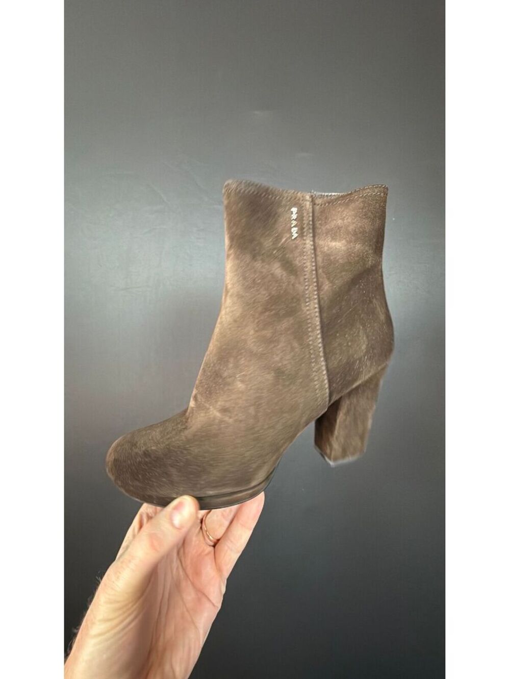Prada Brown Suede Short Boot Size 39